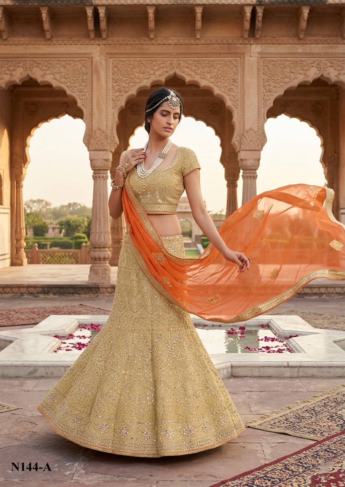  NIMAYA LEHNEGA SALE by MAHOTSAV Bridal Wear Collection Beautiful Stylish Colorful Fancy Party Wear & Occasional Wear Banarasi Silk Lehengas At Wholesale Price